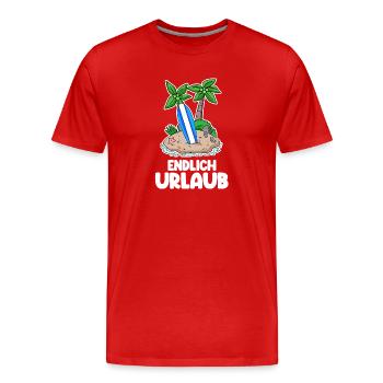 Urlaub - Männer Premium Bio T-Shirt - Rot - Vorne - Damien (186cm)