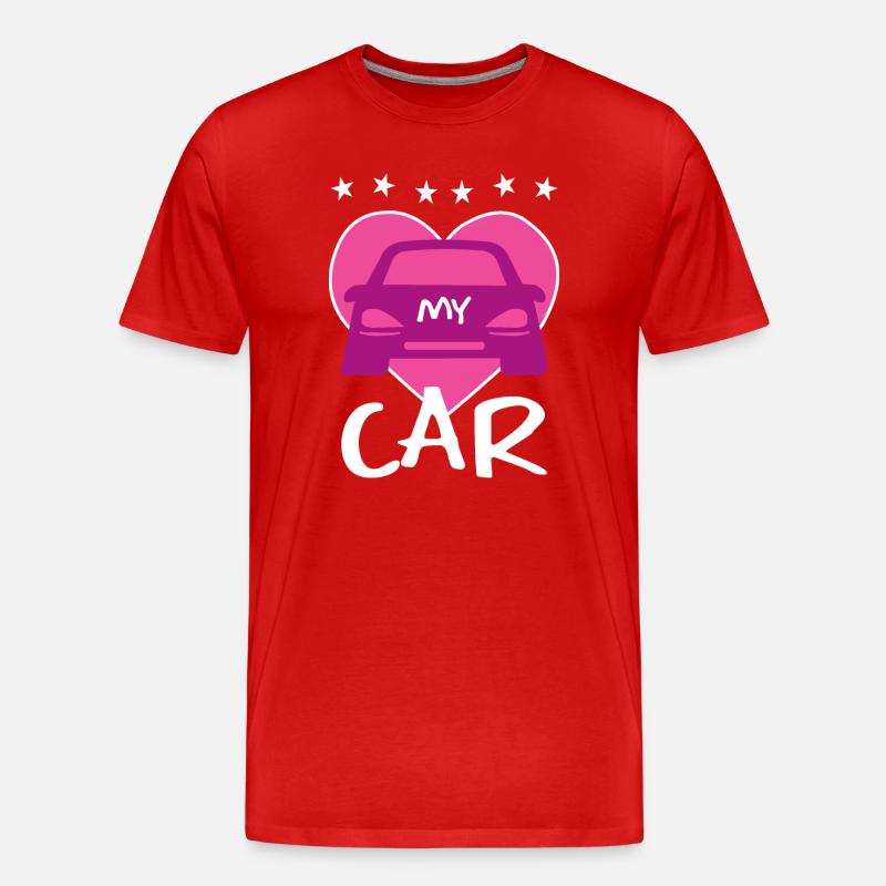 Ich Liebe mein Auto - Männer Premium Bio T-Shirt - Rot