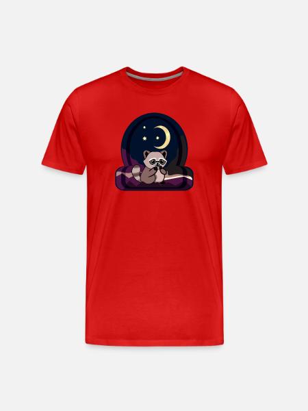 WASCHBÄR - HALBMOND - Männer Premium Bio T-Shirt - Rot