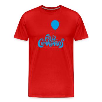 Bon anniversaire - T-shirt bio Premium Homme - rouge - Devant - Damien (186cm)