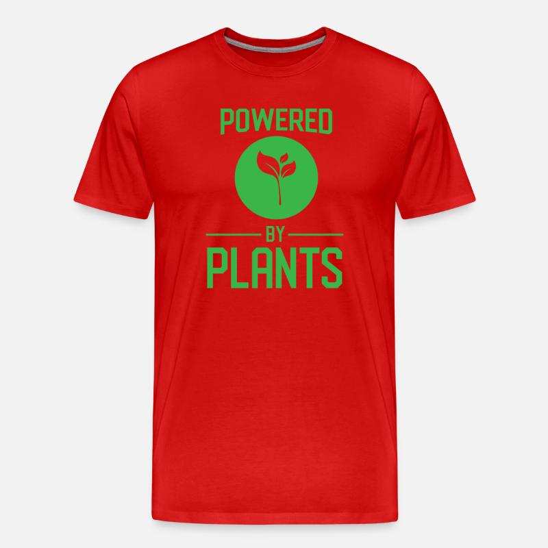 Angetrieben von Pflanzen - Männer Premium Bio T-Shirt - Rot