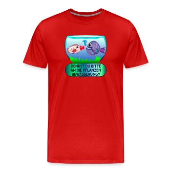 SOJASOßE FISCHFORM - AQUARIUM PFLANZEN - Männer Premium Bio T-Shirt - Rot - Vorne - Damien (186cm)