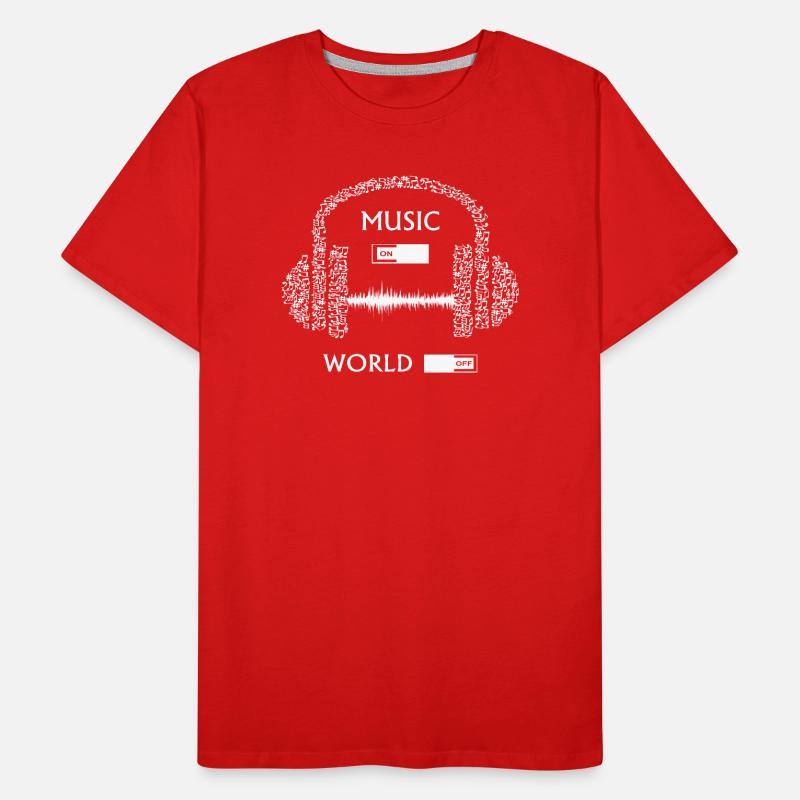 Music to . World from . Men's Premium Organic T-Shirt
