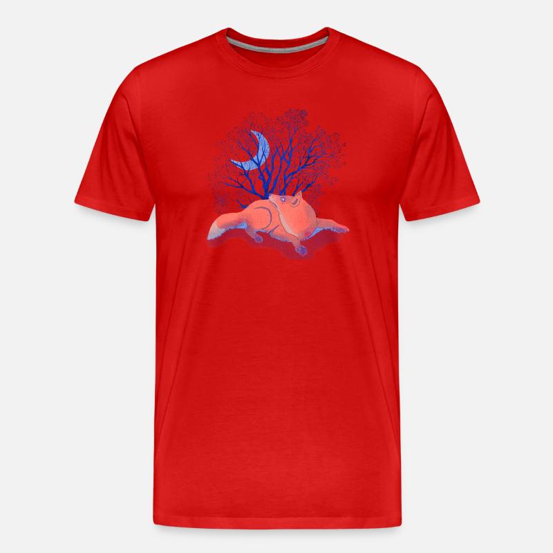 Mondträume unter Blauem Baum - Männer Premium Bio T-Shirt - Rot
