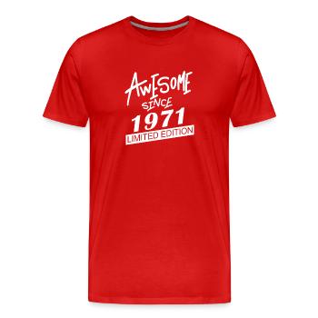 1971 - Men's Premium Organic T-Shirt - red - Front - Damien (186cm)