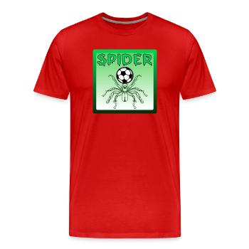 SPINNEN FUßBALL - LINE ART TIERE - Männer Premium Bio T-Shirt - Rot - Vorne - Damien (186cm)