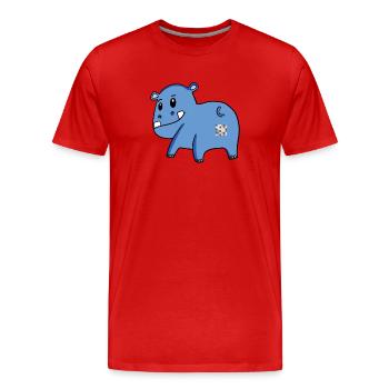 Nilpferd Arsch - Nilpferd Hintern - Männer Premium Bio T-Shirt - Rot - Vorne - Damien (186cm)