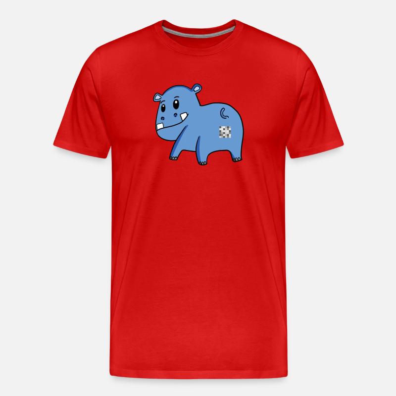 Nilpferd Arsch - Nilpferd Hintern - Männer Premium Bio T-Shirt - Rot