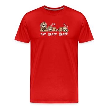 Cool végétarien relax paresseux lève-tard dicton - T-shirt bio Premium Homme - rouge - Devant - Damien (186cm)