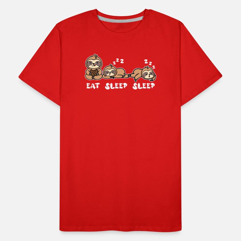 Cool Vegetarian Relax Sloth Late Riser Saying Men's Premium Organic T-Shirt