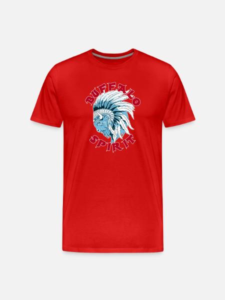 Buffalo Spirit | Bison head - Men's Premium Organic T-Shirt - red