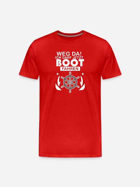 Bootsführerschein Motorboot Geschenk - Männer Premium Bio T-Shirt - Rot