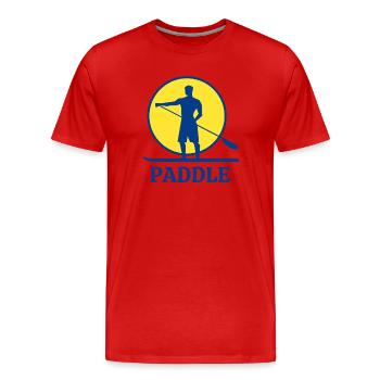 paddle, paddle fan, stand up - Men's Premium Organic T-Shirt - red - Front - Damien (186cm)