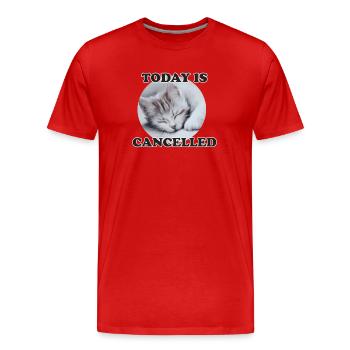 sleeping cat - Men's Premium Organic T-Shirt - red - Front - Damien (186cm)