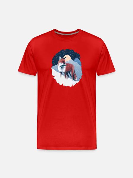 Fox in the snow - Men's Premium Organic T-Shirt - red