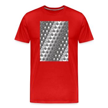 Graustufen Farbverlauf Linkswendung - Männer Premium Bio T-Shirt - Rot - Vorne - Damien (186cm)