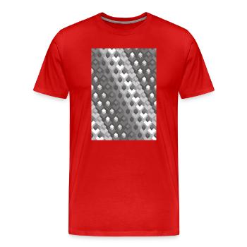 Graustufen Farbverlauf Rechtswendung - Männer Premium Bio T-Shirt - Rot - Vorne - Damien (186cm)