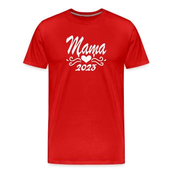 Maman 2023 Cadeau de grossesse de mère - T-shirt bio Premium Homme - rouge - Devant - Damien (186cm)