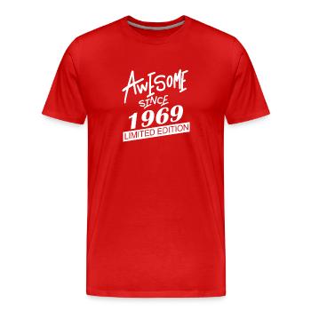 1969 - Jahrgang 1969 - Fantastisch seit 1969 - Männer Premium Bio T-Shirt - Rot - Vorne - Damien (186cm)