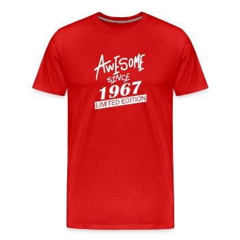 1967 - Jahrgang 1967 - Fantastisch seit 1967 - Männer Premium Bio T-Shirt - Rot - Vorne - Damien (186cm)