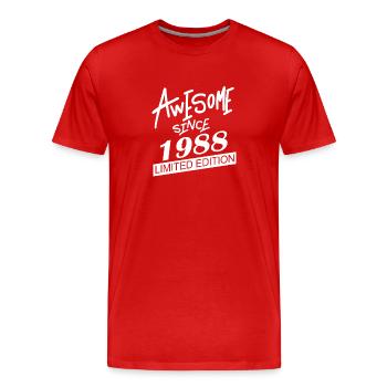 1988 - Jahrgang 1988 - Fantastisch seit 1988 - Männer Premium Bio T-Shirt - Rot - Vorne - Damien (186cm)