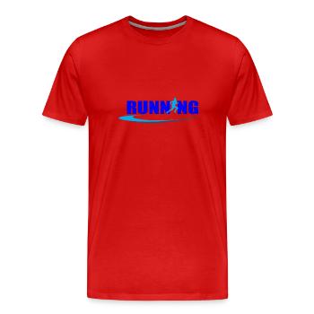 running - T-shirt bio Premium Homme - rouge - Devant - Damien (186cm)