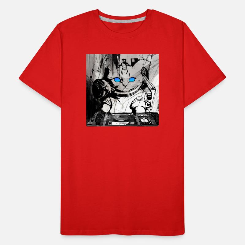 Cats DJ Artwork Men's Premium Organic T-Shirt