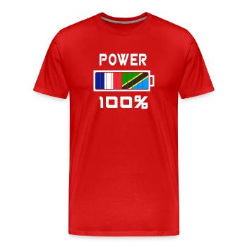 Tansania und Frankreich Power 100% - Männer Premium Bio T-Shirt - Rot - Vorne - Damien (186cm)
