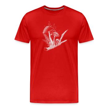 gezeichnete Komposition Waldpilze,Gräser und Ast - Männer Premium Bio T-Shirt - Rot - Vorne - Damien (186cm)