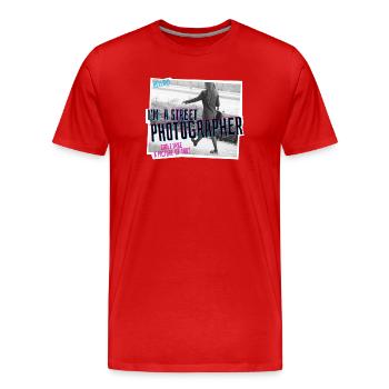 Ich bin Straßenfotograf :) - Männer Premium Bio T-Shirt - Rot - Vorne - Damien (186cm)