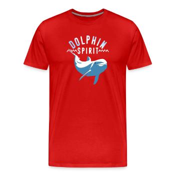 Die Seele des Delfins - Männer Premium Bio T-Shirt - Rot - Vorne - Damien (186cm)