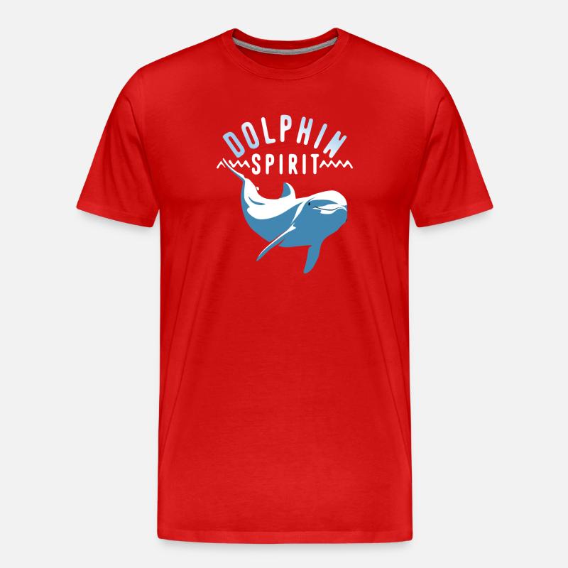 Die Seele des Delfins - Männer Premium Bio T-Shirt - Rot