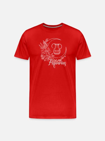 Wassermann Mond Blumengefäß - Männer Premium Bio T-Shirt - Rot