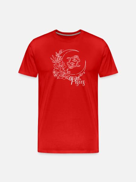 Pisces Bloom Moon - Men's Premium Organic T-Shirt - red