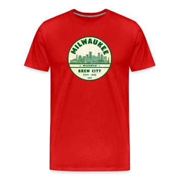 Milwaukee Wisconsin - T-shirt bio Premium Homme - rouge - Devant - Damien (186cm)