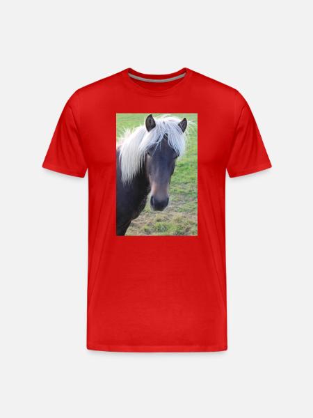 Affiche Cheval Cheval - T-shirt bio Premium Homme - rouge