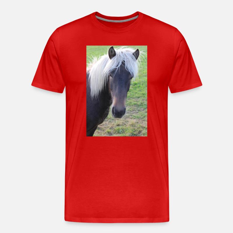 Pferd Pferdeposter - Männer Premium Bio T-Shirt - Rot