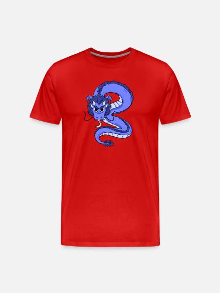 Drache - Männer Premium Bio T-Shirt - Rot