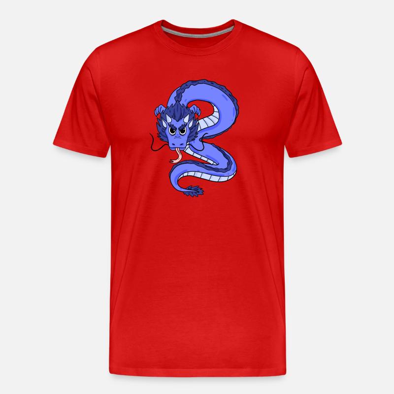 Drache - Männer Premium Bio T-Shirt - Rot