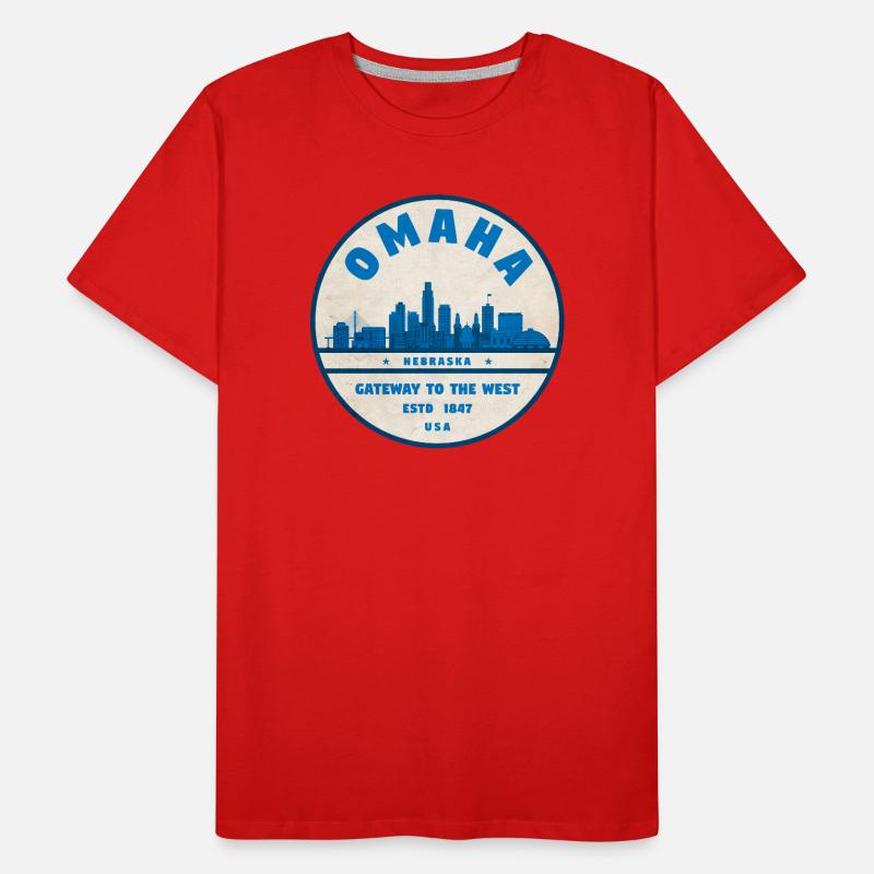 Omaha Skyline : Porte d’entrée vers l’Ouest T-shirt bio Premium Homme