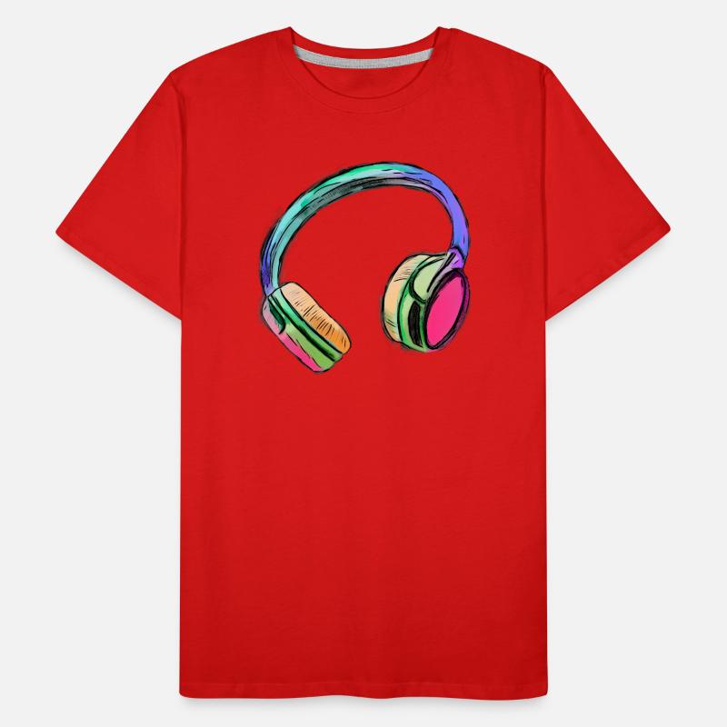 Kopfhörer - bunte Kunst - farbenfroh Männer Premium Bio T-Shirt