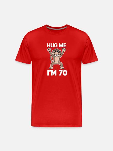 70 ans - 70 ans - câlin - T-shirt bio Premium Homme - rouge