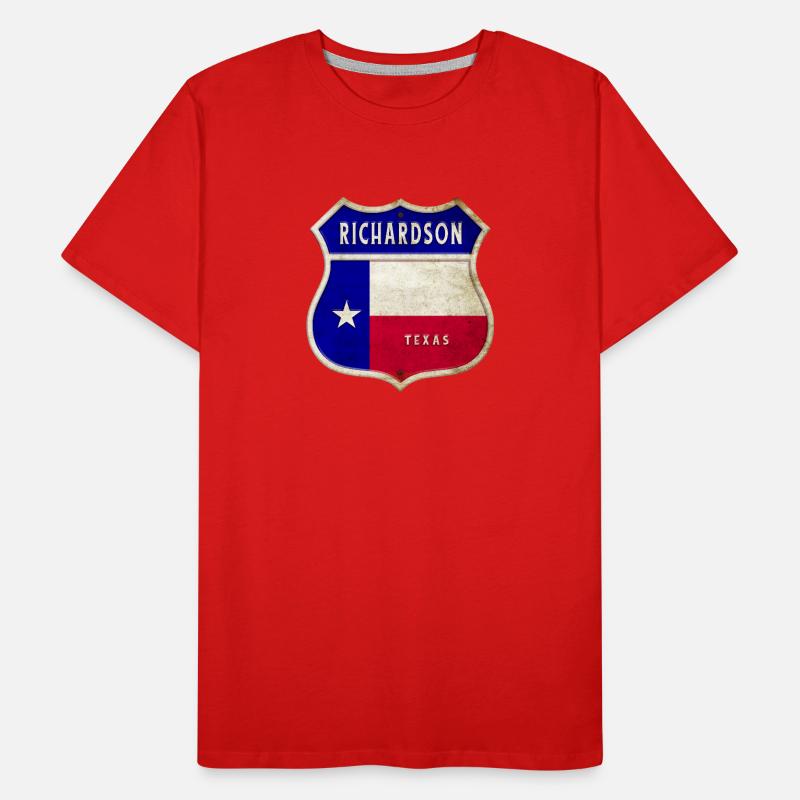 Richardson Texas Wappen Flaggen Design Männer Premium Bio T-Shirt