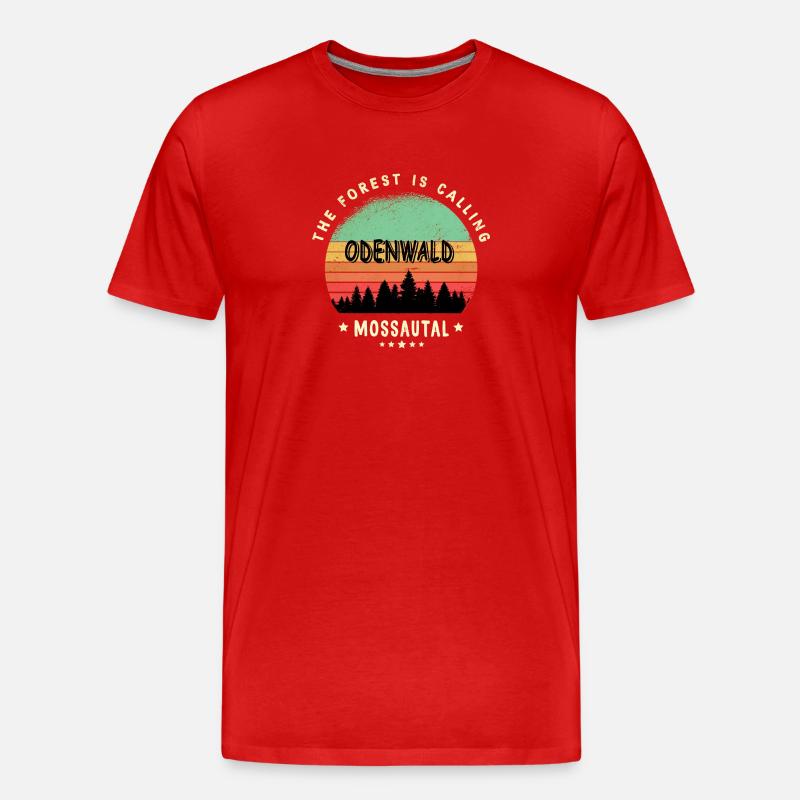 Mossautal Odenwald Design - Männer Premium Bio T-Shirt - Rot