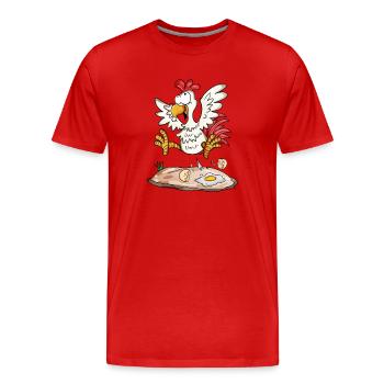 Lustiges Huhn - Landwirt Landwirte Huhn Hühner - Männer Premium Bio T-Shirt - Rot - Vorne - Damien (186cm)