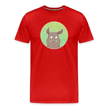 Sanglier - T-shirt bio Premium Homme - rouge - Devant - Damien (186cm)