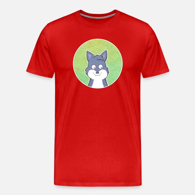 Wolf - Männer Premium Bio T-Shirt - Rot