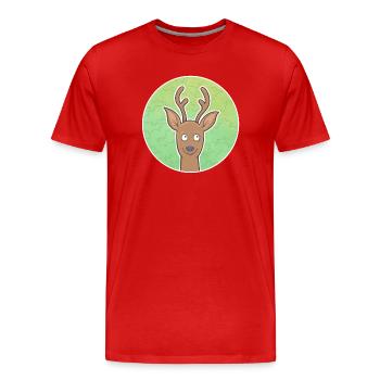 Rehbock - Männer Premium Bio T-Shirt - Rot - Vorne - Damien (186cm)