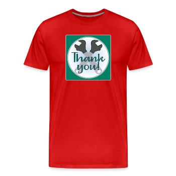 MERCI ARTISAN - PINCES - T-shirt bio Premium Homme - rouge - Devant - Damien (186cm)