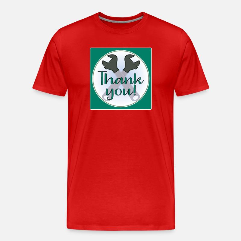 DANKE HANDWERKER - ZANGE - Männer Premium Bio T-Shirt - Rot